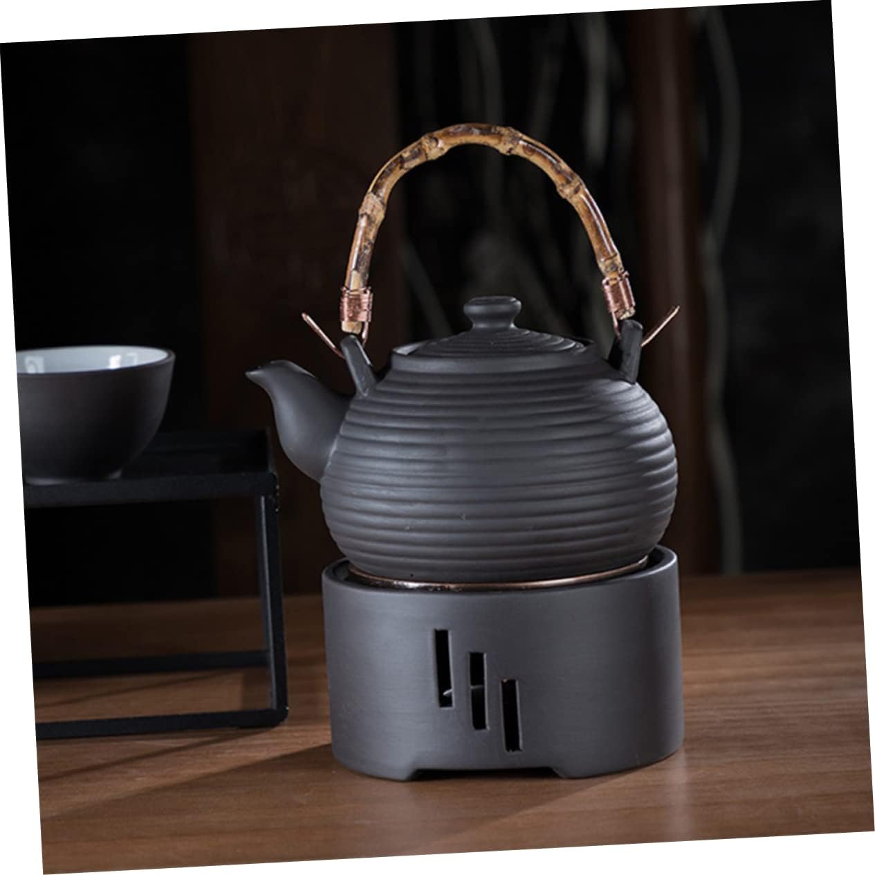 Amosfun Japanese Teapot Warmer Base Tea Warmer for Teapot Stainless Steel Heater Home Office Gadget