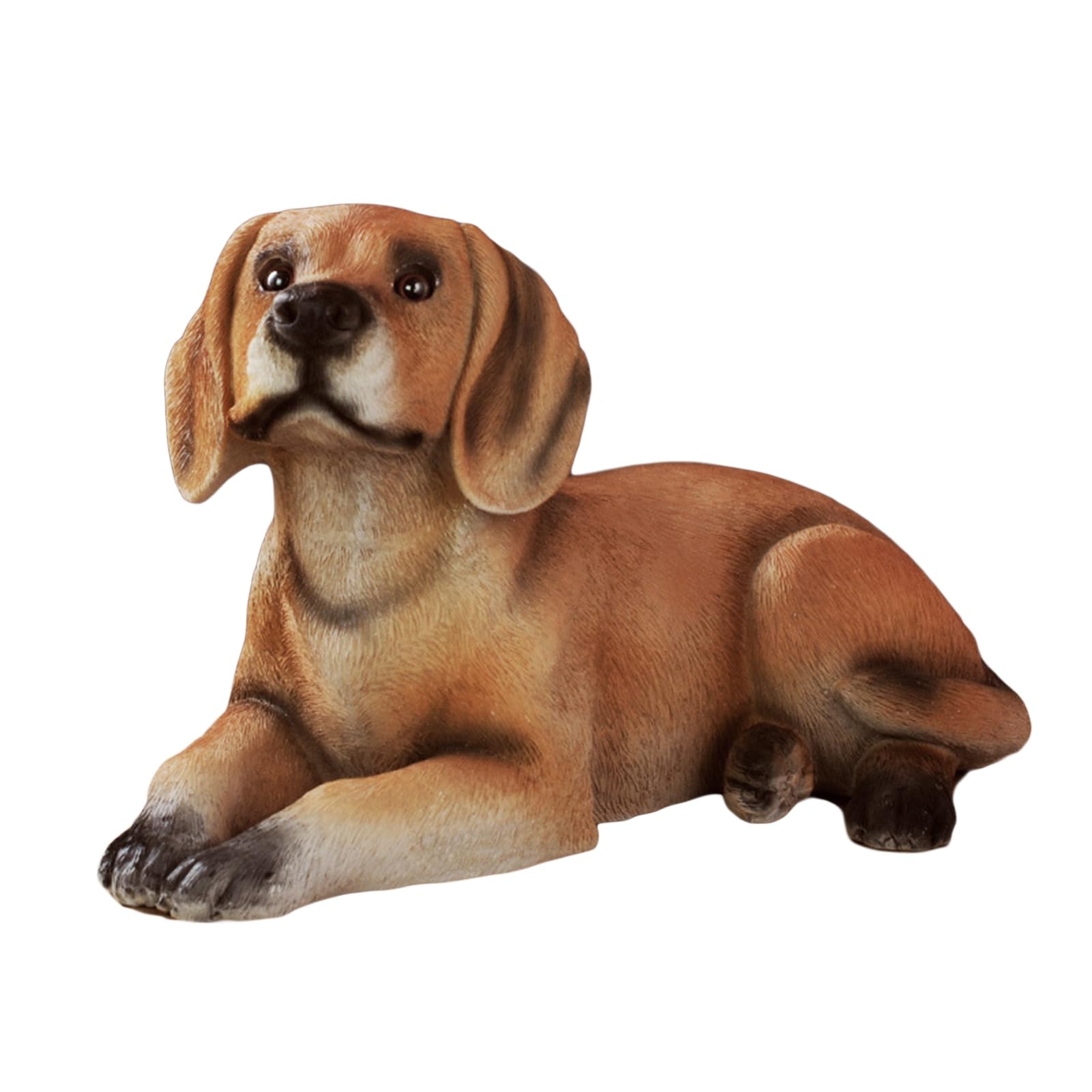 Rzeźby zwierząt ogrodowych, rzeźby psów rasy beagle na zewnątrz, figurki szczeniąt na patio, trawnik, dekoracja ogrodowa, brązowy(Brązowy