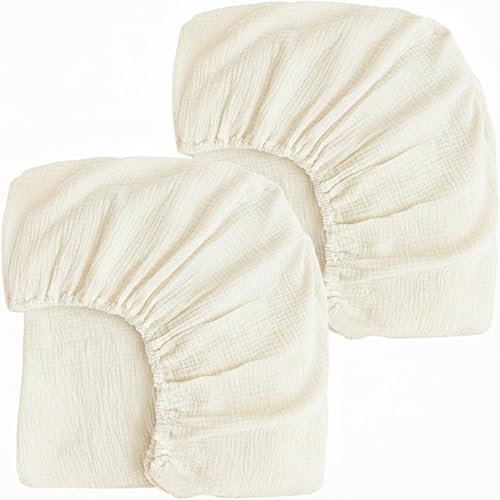 Miniatura 10 de Funda para cambiador de pañales de muselina para bebés y niñas, paquete de 2 unidades de 17 x 33 pulgadas, de algodón suave y transpirable, cómodas