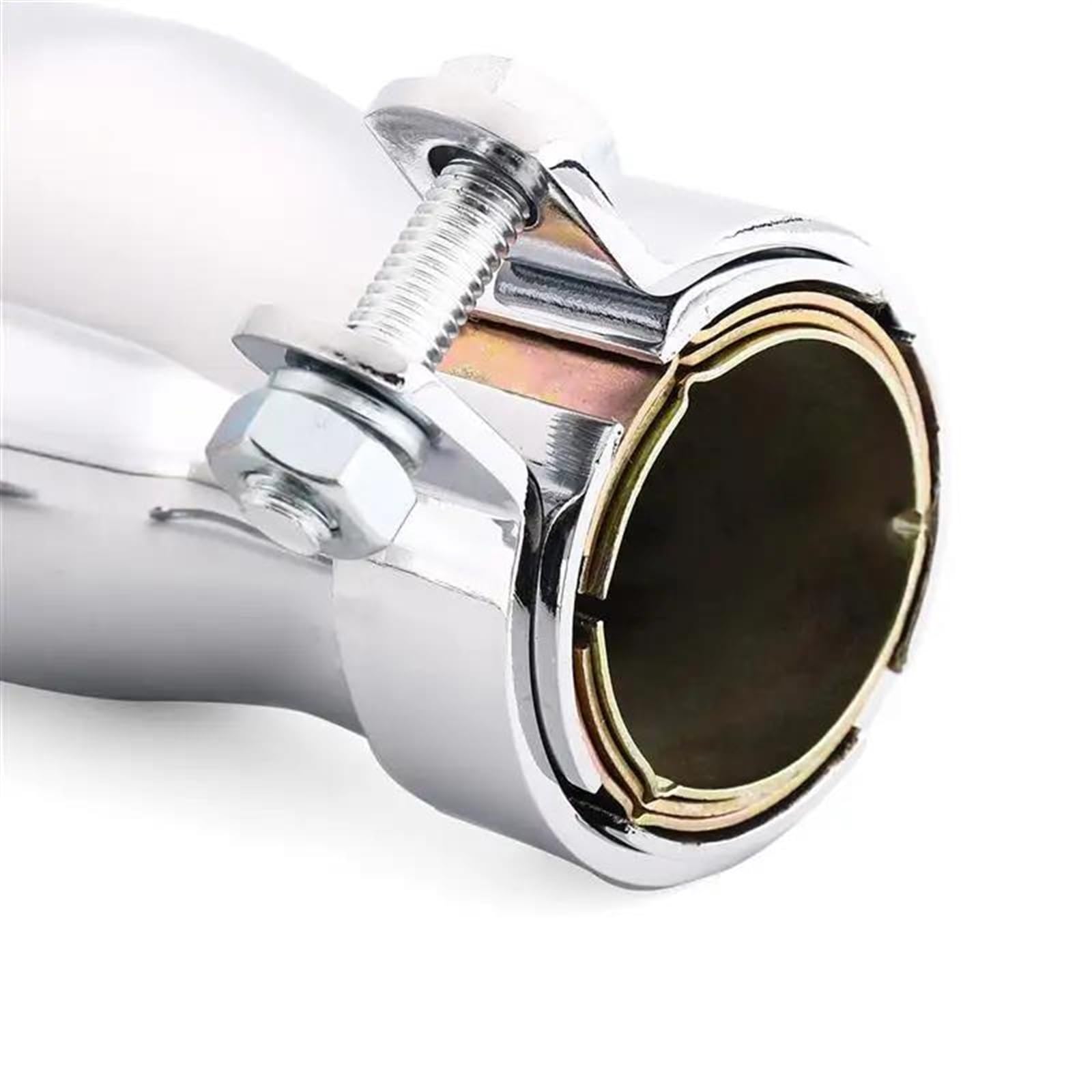Universale Cromato Per Moto Cafe Racer Tubo Di Scarico Marmitta Coda Silenziatore Per Harley Bobber