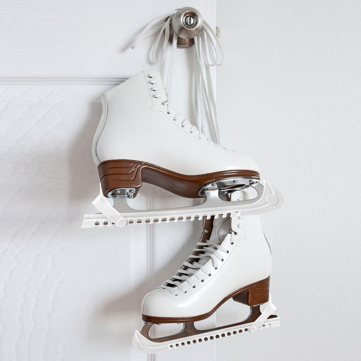 1 Paire Réglables Protege Lame Patin à Glace, Protecteur De Lame De Patin à Glace Pour Hockey Sur Glace Et Patinage Artistique Pour Enfants Adultes Adolescents Femmes Hommes (Blanc