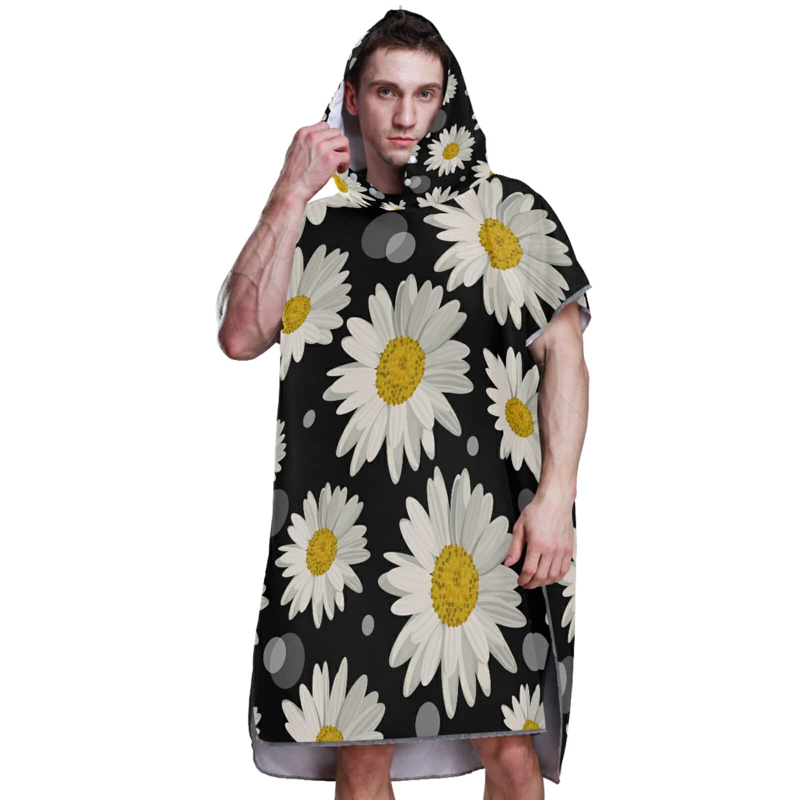 Poncho de surf adulte avec capuche et poche blouse à séchage rapide serviette en microfibre pour salle de bain, plage en plein air