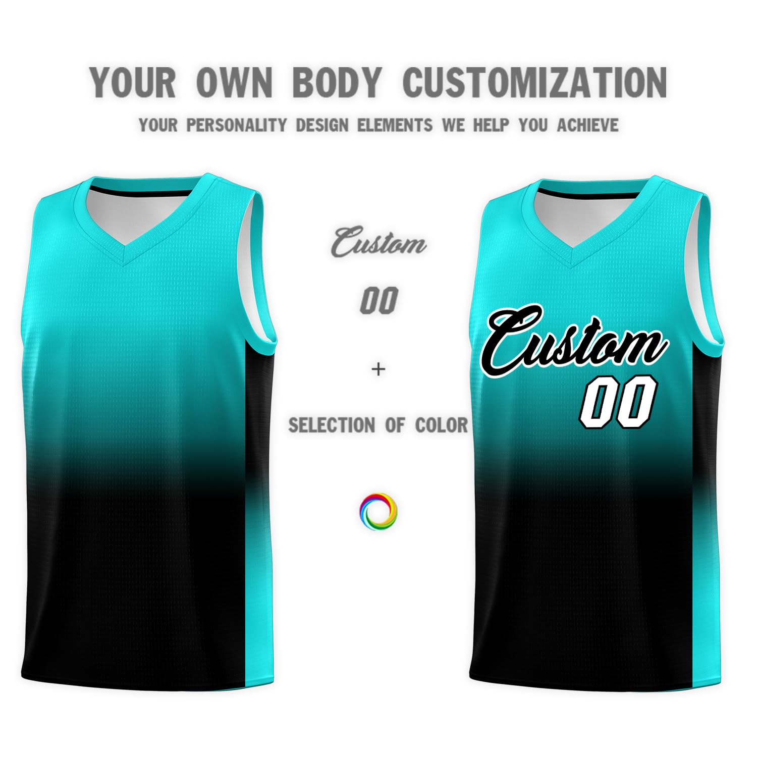KXK Personalized Gradient Basketball Jersey Shorts Printed Team Jersey with Name Number for Men Youth Basketball Uniform