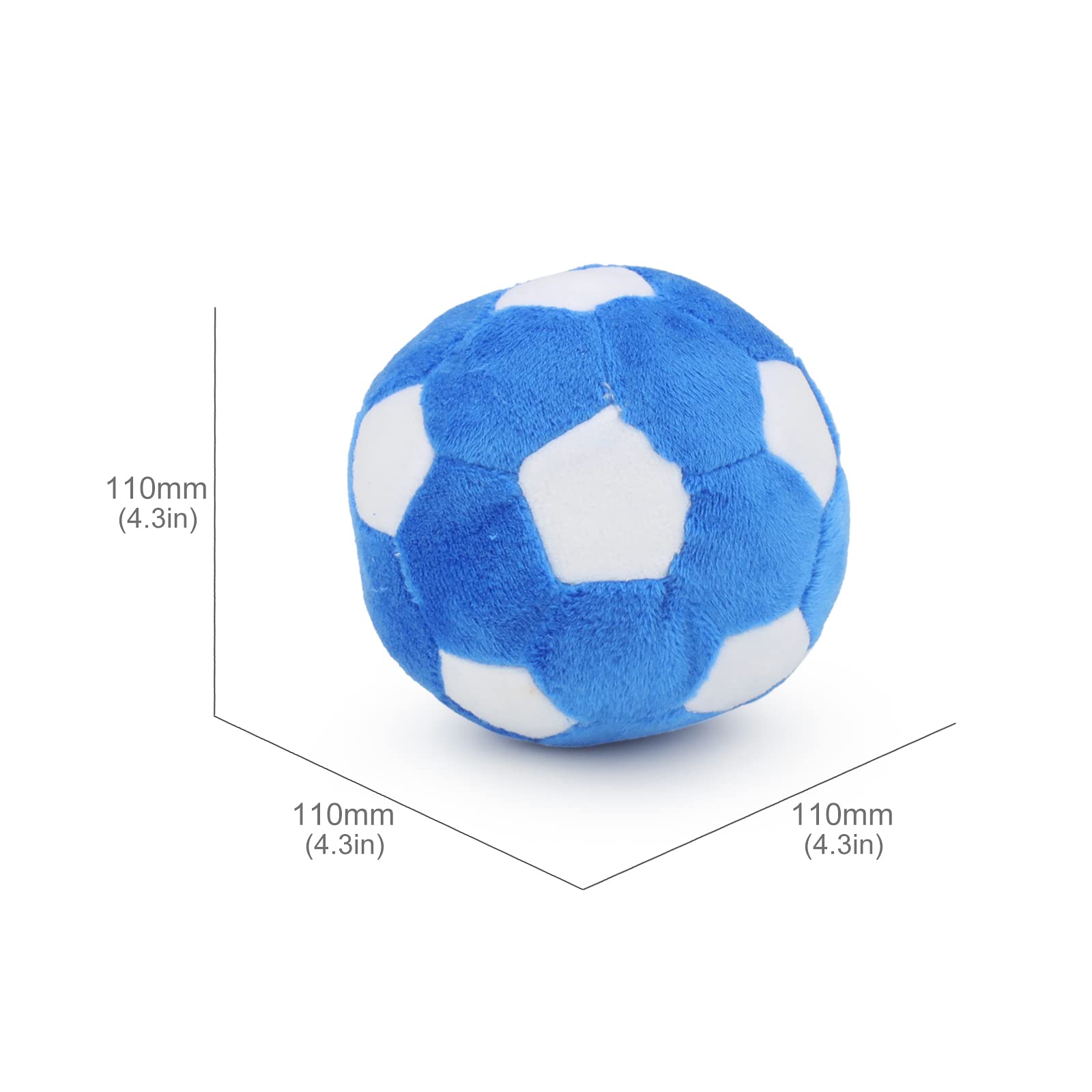 Pelotas de juguete para perros, balón de fútbol de felpa masticable para perros, pelota suave chirriante rellena de juguete esponjoso y duradero para interiores y exteriores, cumpleaños para