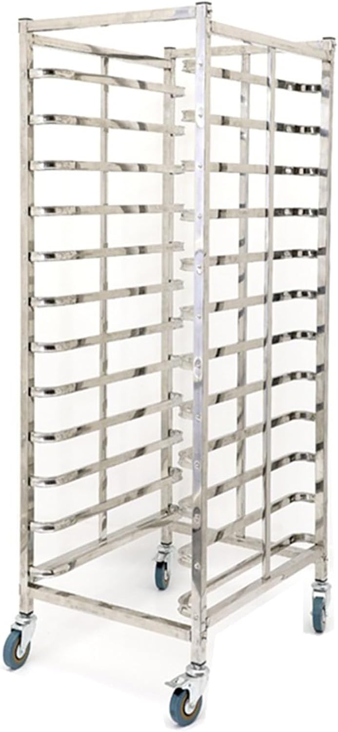 Stainless Steel Commercial Bakery Rack with Brake Casters - Heavy Duty Sheet Pan Storage, Dough & Pizza Baking Tray Rack for Kitchen, Restaurant & Cafeteria