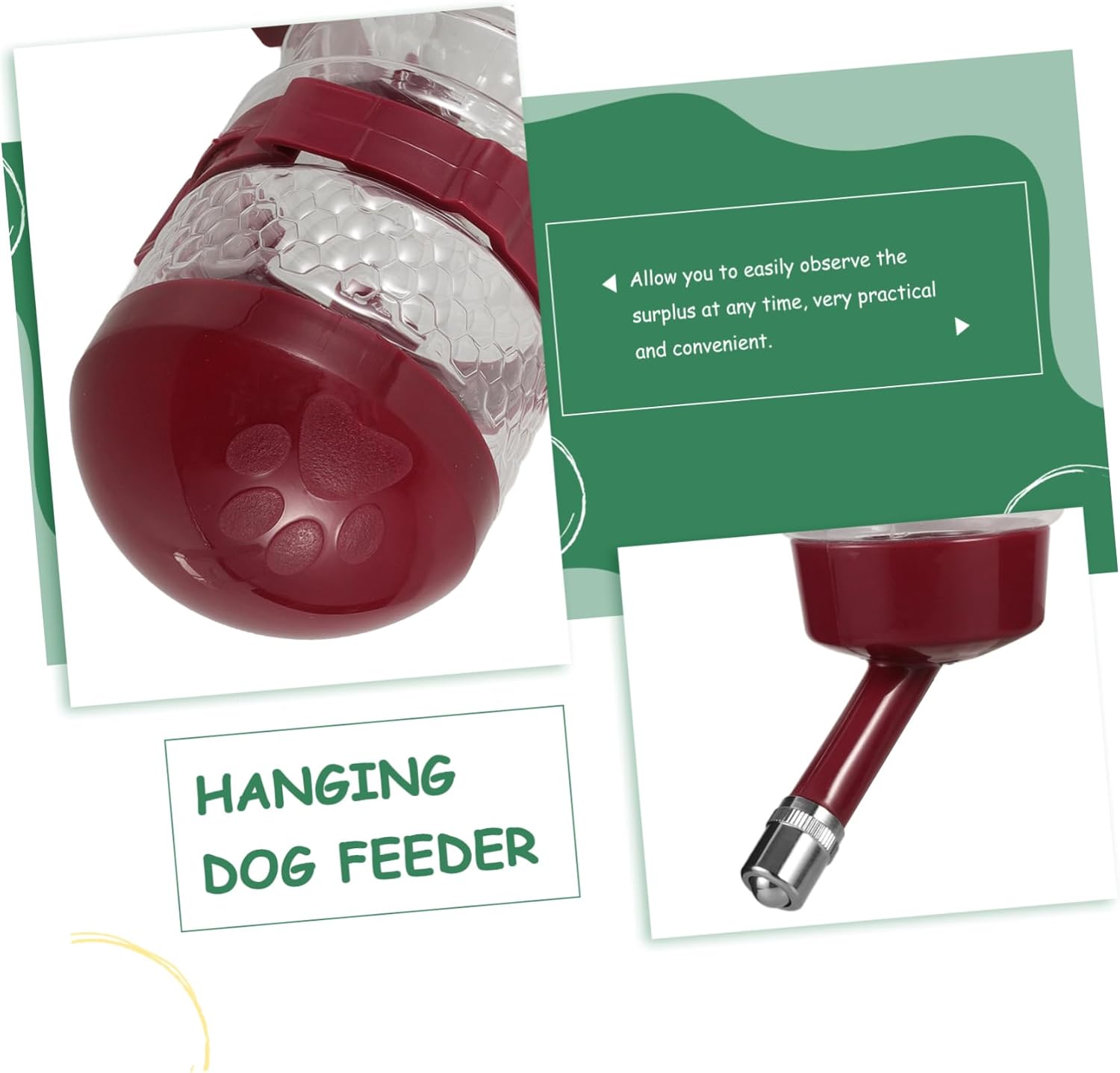 VICASKY 4pcs Hanging Pet Water Dispenser for Dogs and Cats No Leak Automatic Feeder Bottle for Cage Use Easy to Install and for All Pets Capacity