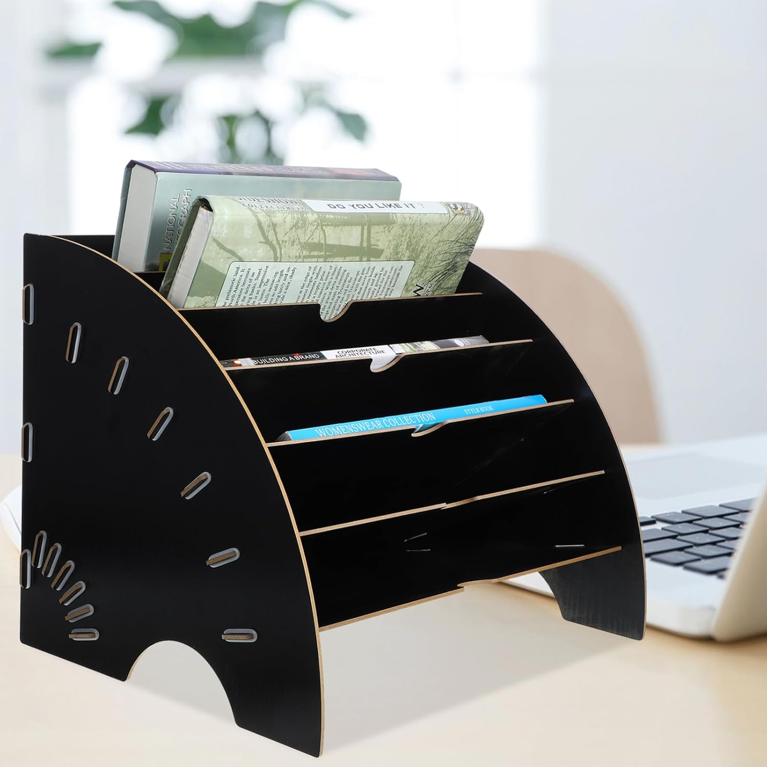 Stackable File Organizer Rack Desktop Document Holder for Paper Magazines Stationery Efficient Storage for Home Office Multi Design