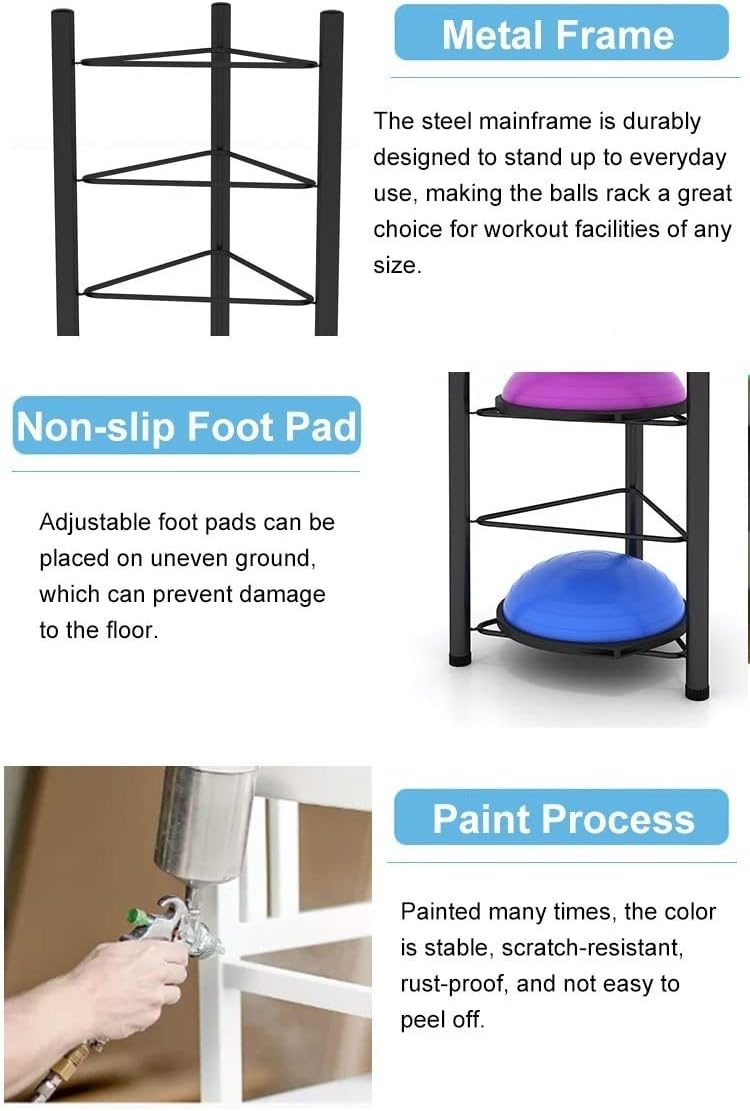 Balls Home Schools Display Rack Half Exercise Ball Trainer Storage Rack - 5 Tier Floor Stand Half Circle Balance Ball Holder Storage Organizer for Home Gym Fitness Equip