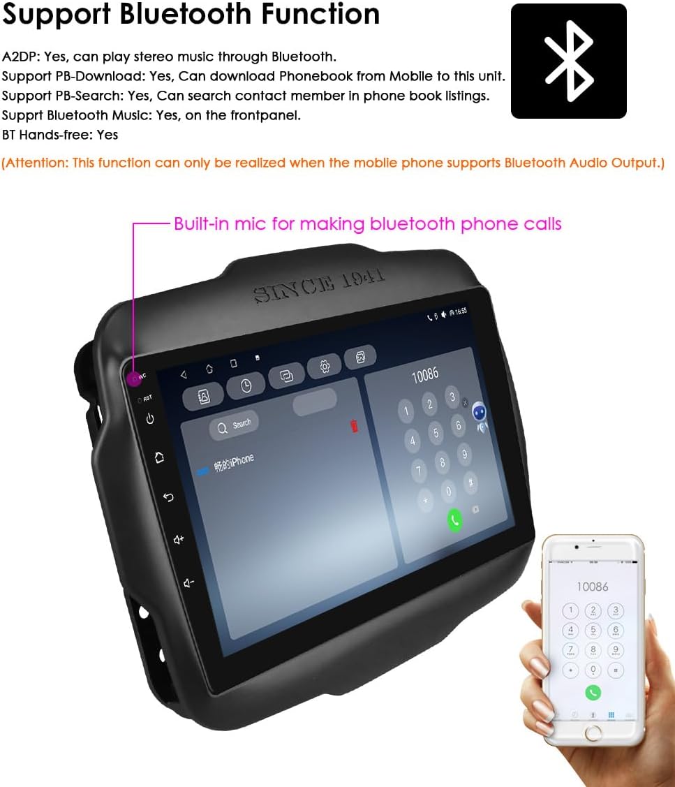 Image showing the Bluetooth phone dialer interface on the car radio
