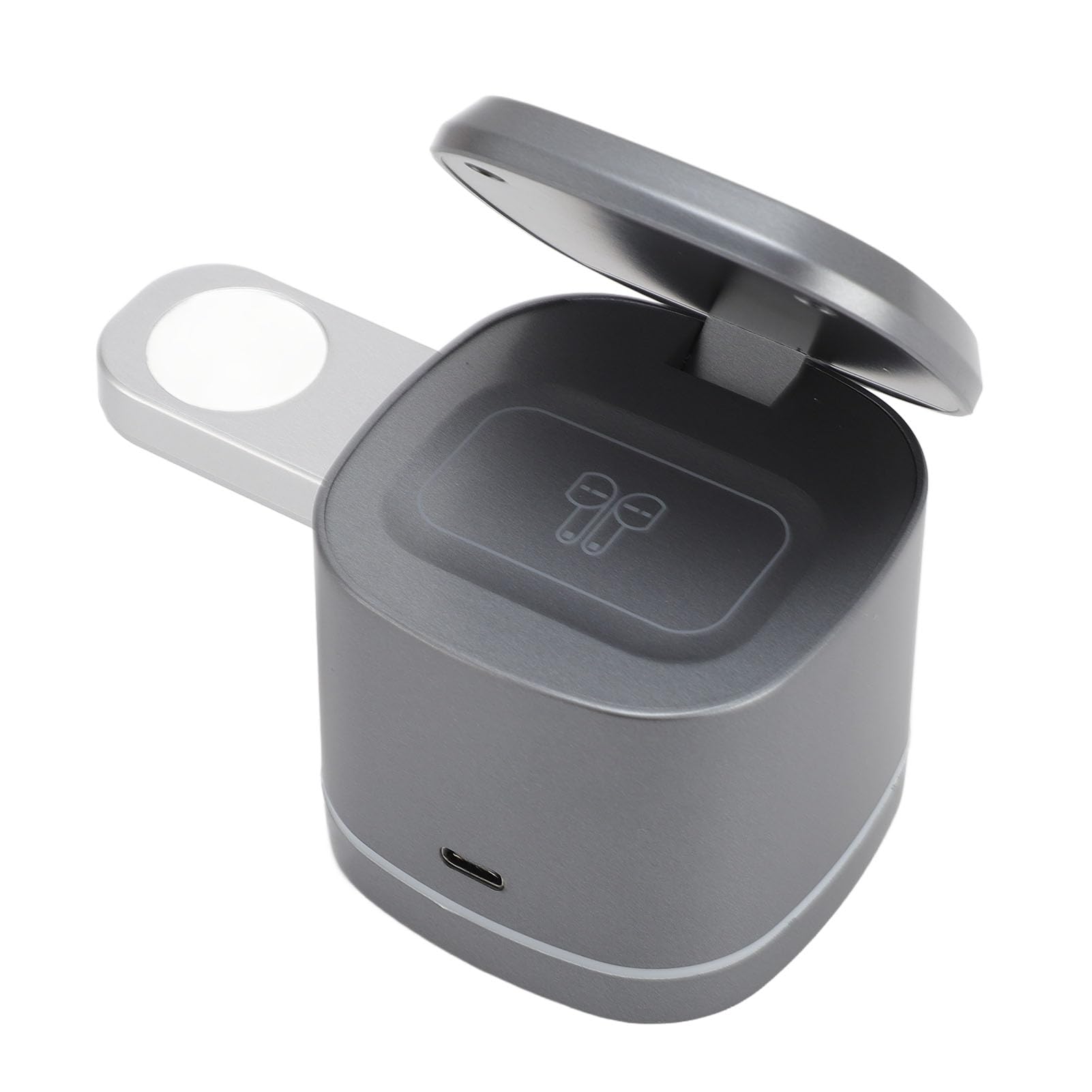Syrisora Chargeur sans Fil Magnétique 15W, Station de Charge 3 en 1 pour Téléphone, Montre, écouteurs