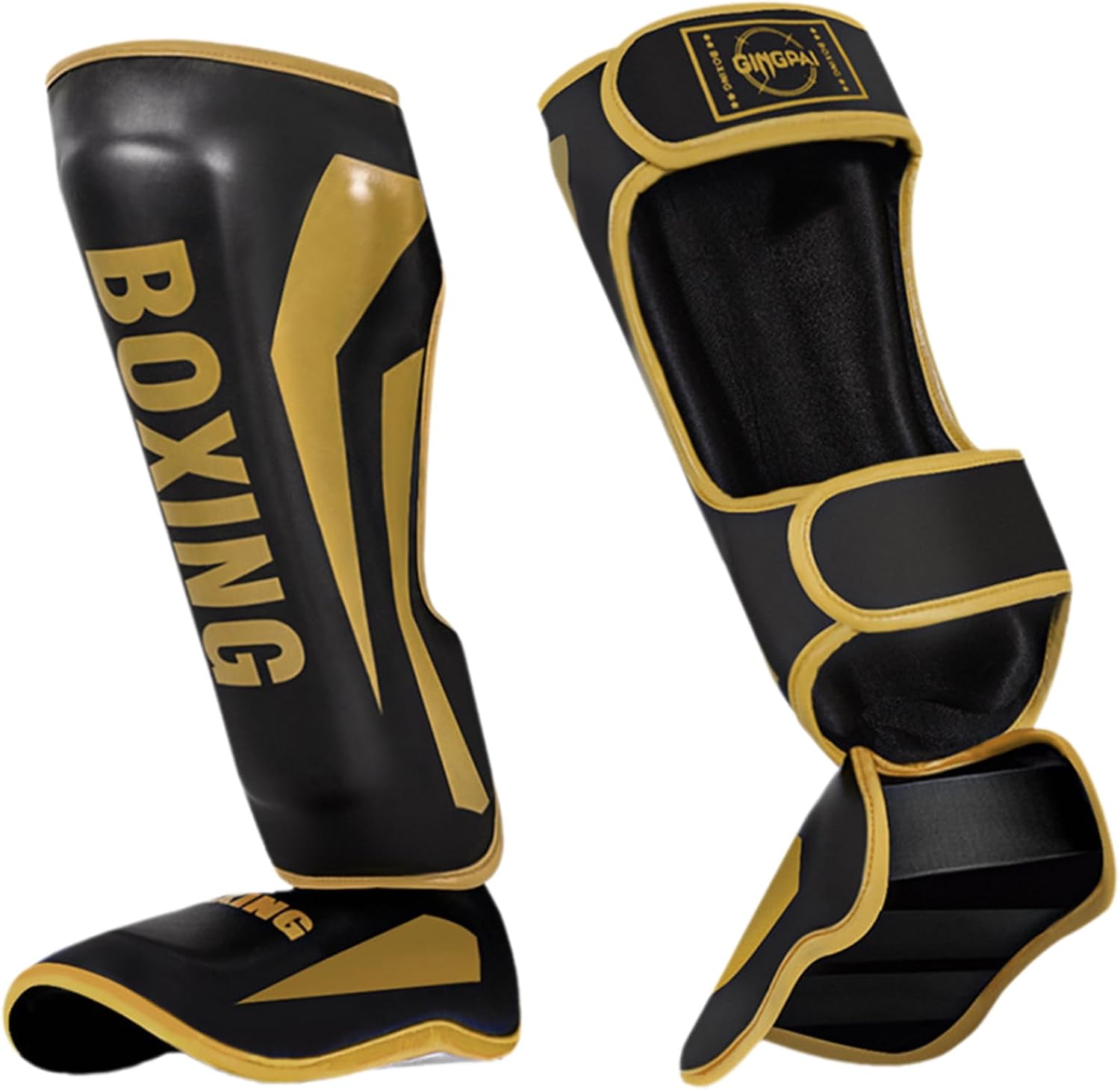 MMA Martial Arts Shin Guards – Padded, Adjustable Muay Thai Leg Guards with Instep Protection for Training