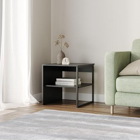 URBNLIVING 40cm Wood & Steel Side Table Cover