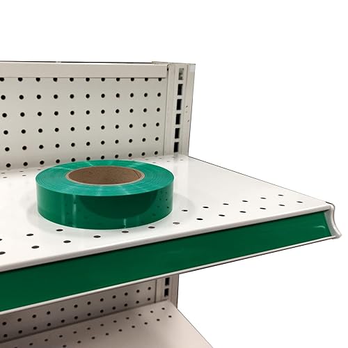 Miniatura 8 de STORE FIXTURES DIRECT Inserto decorativo de vinilo para estante de góndola, tira de acento de canal de boletos 130' x 1.25", verde