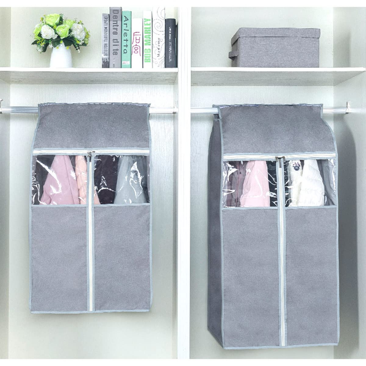 Bolsas De Ropa Para Colgar Largas, Funda Protectora Para Ropa Con Ventana Transpransparente Grande, Fundas Para Bolsas De Almacenamiento Para Abrigos, Chaquetas, Vestido De Novia, 78×52×85cm