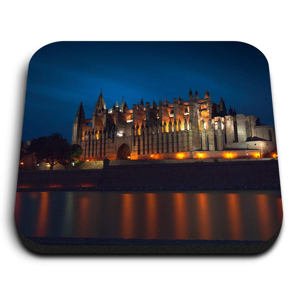 Destination Vinyl Ltd Multicolor 1 X Square Mdf Fridge Magnet - Cathedral Palma De Mallorca 3176