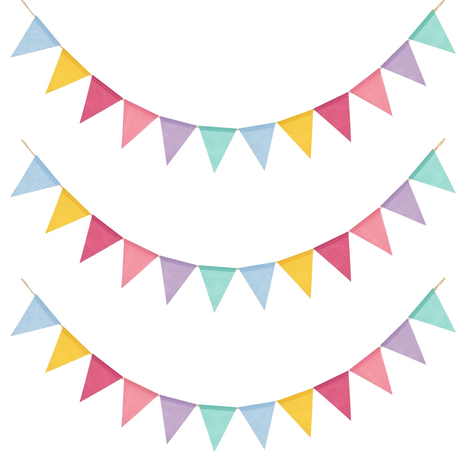Alintor Wimpelkette Outdoor Wetterfest, Einschulung Deko, 5 Stück Girlande Geburtstag, für Regenbogen Deko, Luftschlangen, Matschküche, Spielhaus, Spielturm, Baumhaus (Kein Stoffbeutel enthalten)