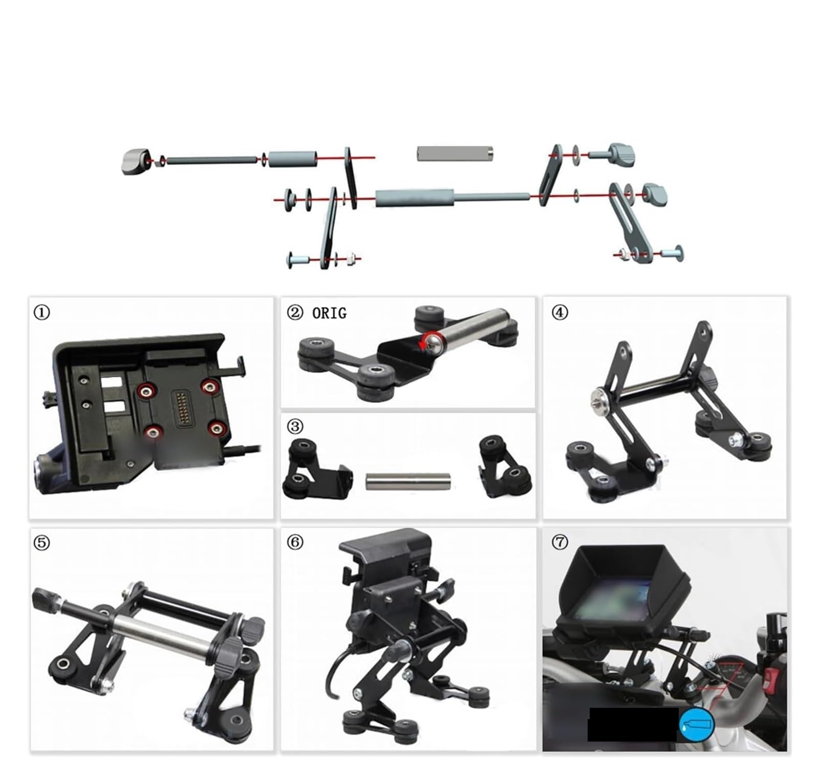 pour B&M&W F 750 GS F750GS 2018- Moto Réglable Extensible Téléphone Navigation Plaque GPS Support Support Navigation sans