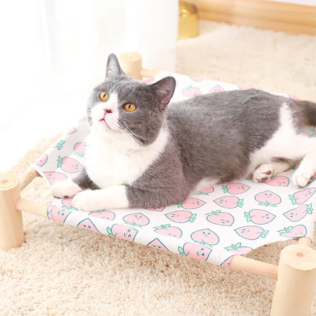 Découvrez la beauté Naturelle du Bois avec Notre hamac en Bois pour Chat. Les poteaux en Bois de Support du lit sont Faits de, Carré Gris, trompette53*48 * 13