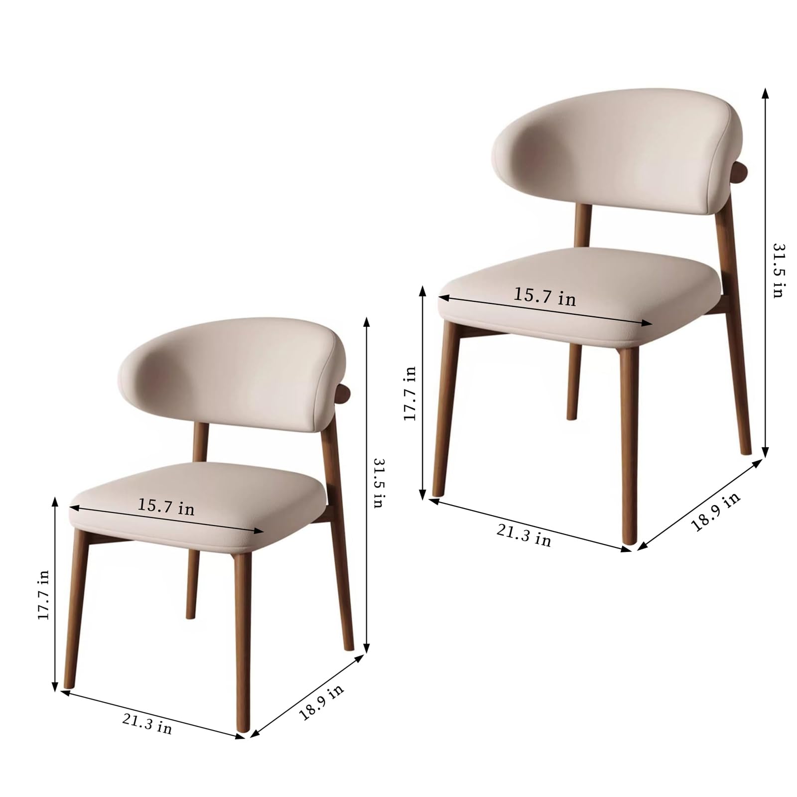 Set di 2 sedie da pranzo ergonomiche e moderne, con struttura in legno massello imbottita, ad alta capacità portante, ideali per casa, cucina, soggiorno, ufficio, mobili per rinnovamento