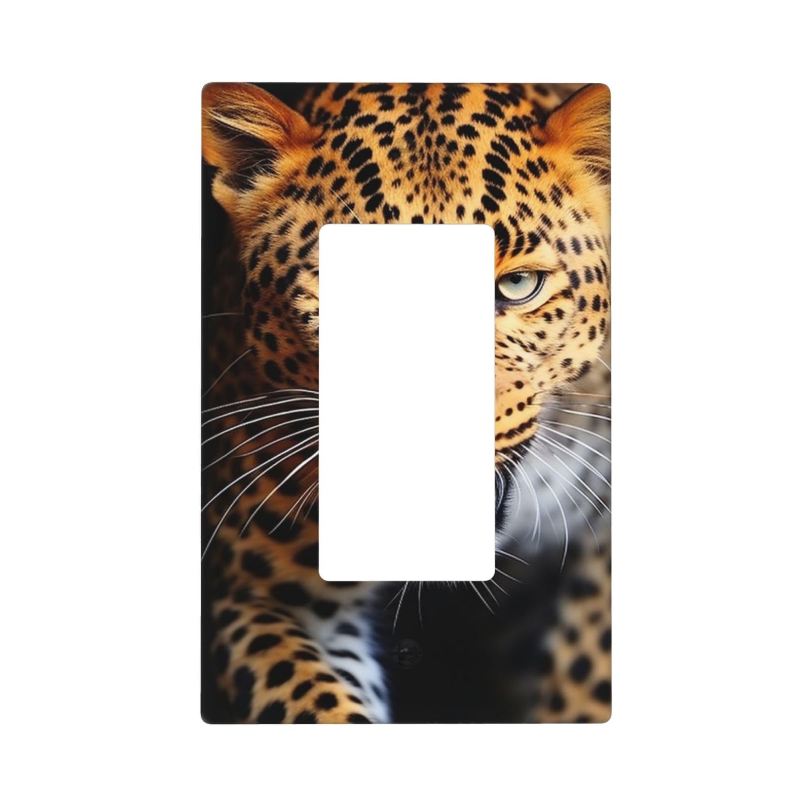 Nonhai Style M Leopard Wall Plate Cover 1 Gang Light Switch Cover Decorative Single Duplex Wall Plates Mid-Size Decorator Blank Electrical Switch Plate Cover For Electrical Outlets