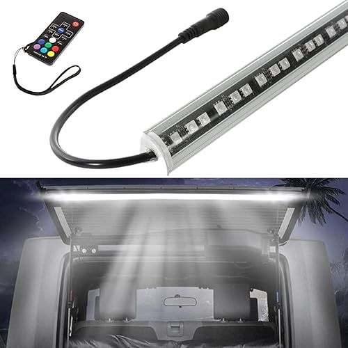 Auxbeam Barra de luz LED RGB para puerta de elevación de vidrio trasera para tira de luz de cámper 39 pulgadas impermeable barra de luz de remolque