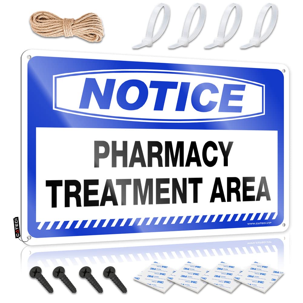 STWNVOITV Metal Tin Signs Funny Notice Pharmacy Treatment Area Tin Sign Metal Signs For Home Decor Funny Bedroom Decor(20X30CM)