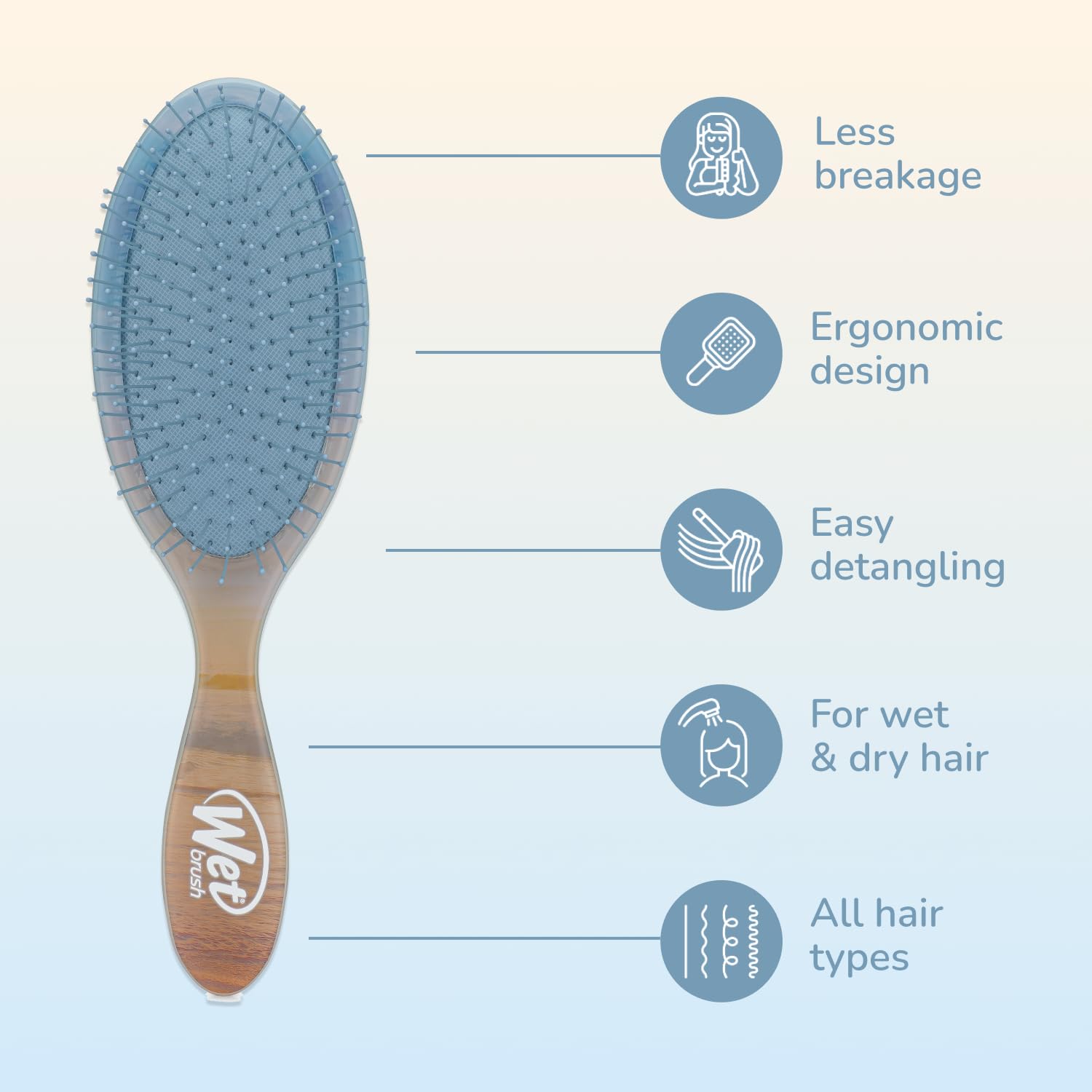 WetBrush Original Detangler Hair Brush with Ultra Soft Intelliflex Bristles to Gently Separate Knots With Ease - Image 4