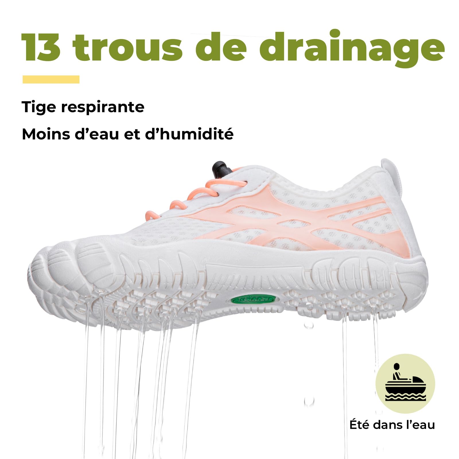SAGUARO Chaussures d'eau Barefoot Enfant, Chaussures Aquatiques à Séchage Rapide avec Embout Large pour Été Vacances et Activités Aquatiques, GR.25-36