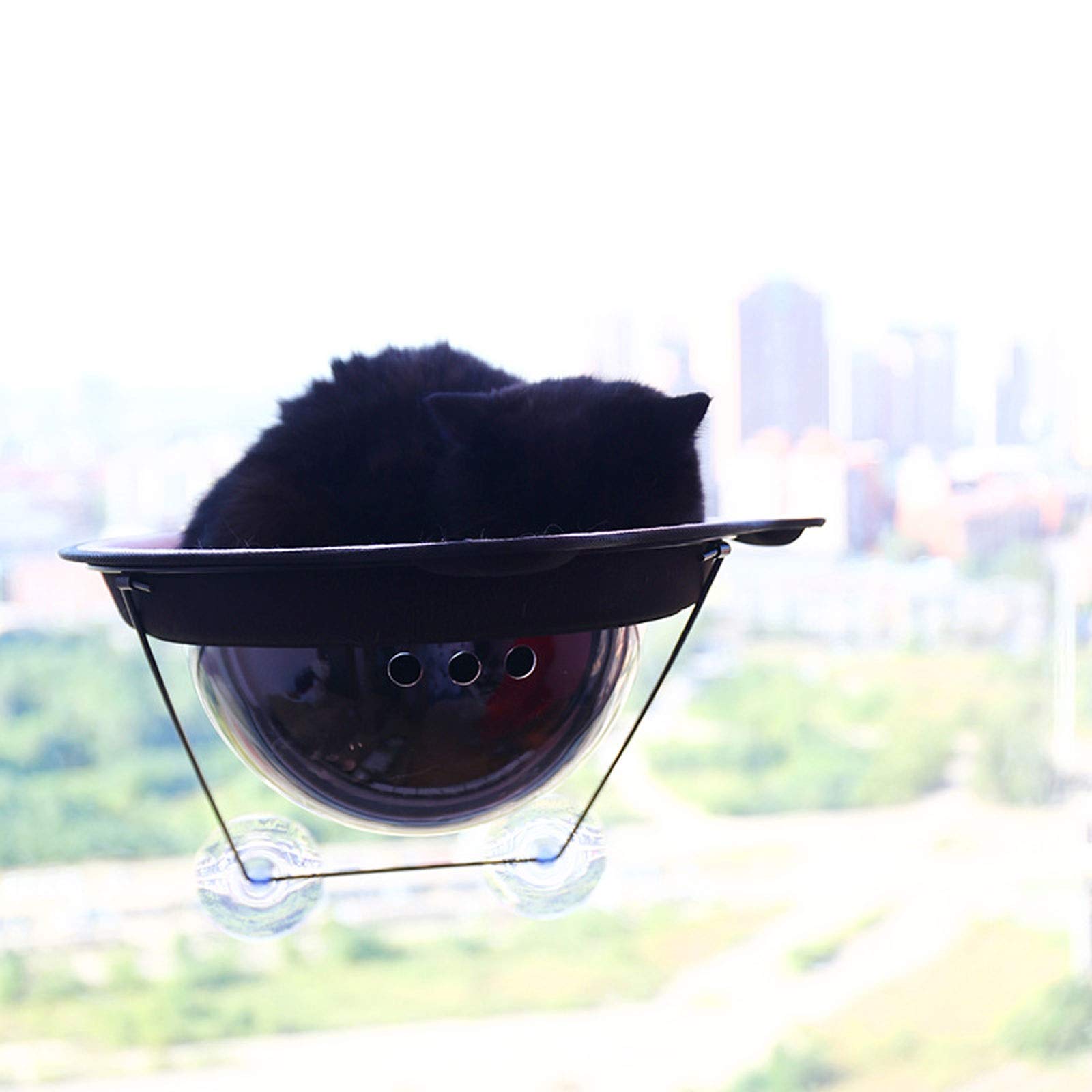 Cama para Mascotas Perca de la Ventana del Gato, Hamaca de la Ventana del Gato, Kitties Cama soleada para Arriba, Marco de Metal Estable Cara de Gato Hamaca Cama Mascota Waterloo