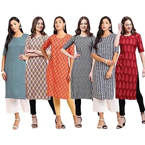 Image of Pinkmint Women's Crepe Digital Print Straight Kurta