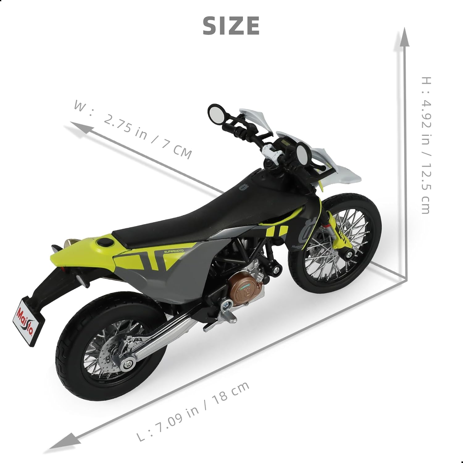 Dirtbike Toy Model Motorcycle Compatible for Husqvarna FE 501 1:12 Dirtbike Toy Motorcycle Model for Kid Age 8-14