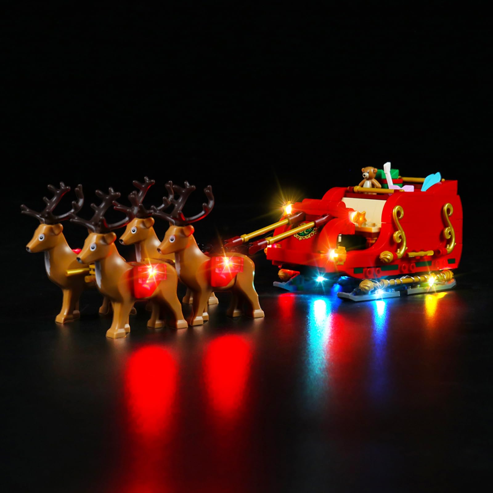 LocoLee Led Light Set Compatible with Lego Santa's Sleigh, LED Decoration Lighting Kit for Lego 40499, Ages 8+