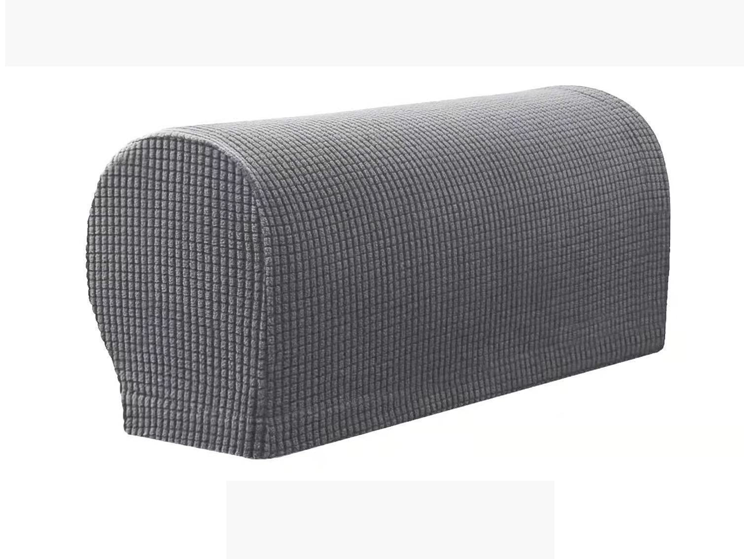 Copribracciolo Addensato Protezione bracciolo Jacquard Elasticizzato copribraccioli Lavabili Antiscivolo Protezione divanetto - Grigio Chiaro - 4 Pezzi