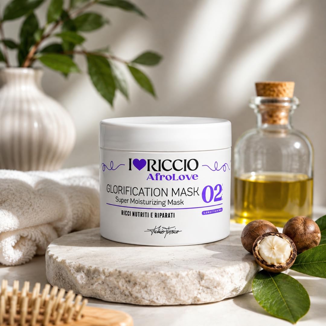 I Love kręcone Glorification maska super nawilżająca maska AfroLove naprawia i wzmacnia włosy, przeznaczona do włosów Afro, z masłem shea i olejem awokado, 500 ml