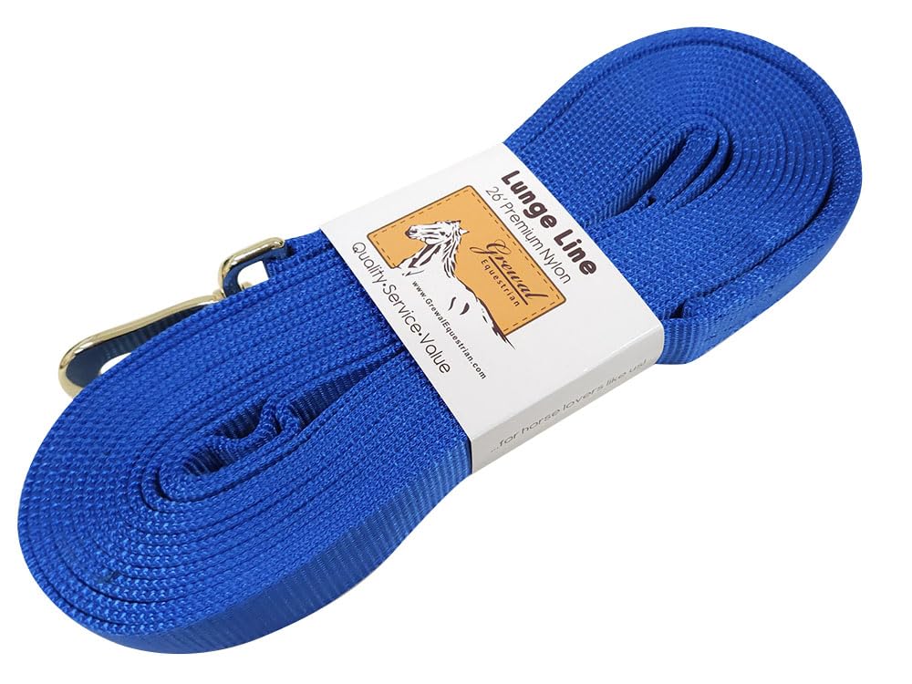 Grewal Equestrian Nylon Lunge Lines (Royal Blue)