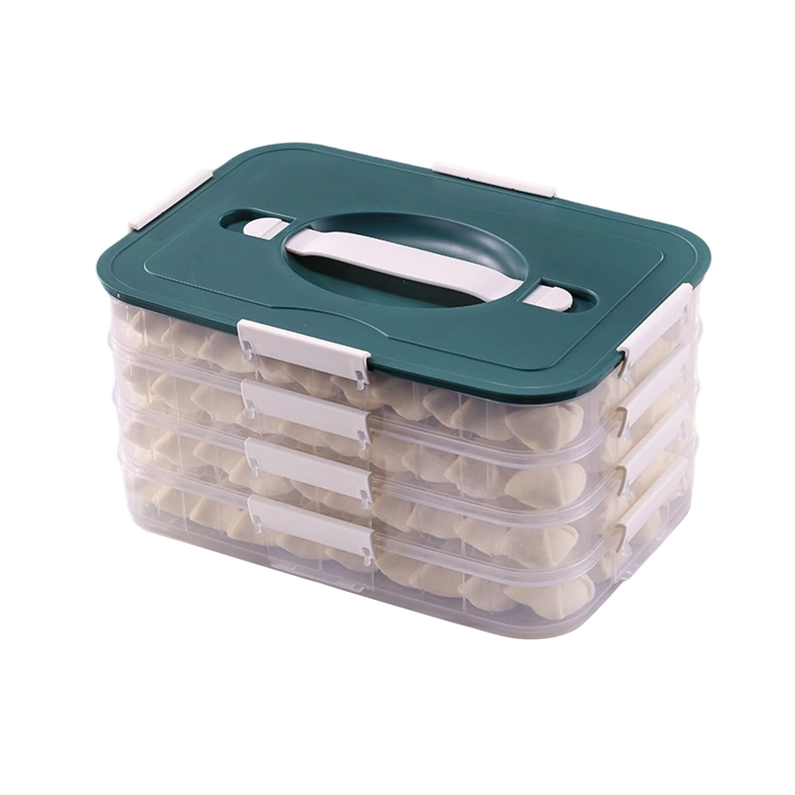 MICFENY Multi Layer PP Food Storage Container With Lid And Handle For Dumplings, Cookie, Snacks, Fruits, Vegetables