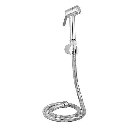 BHANMATI SANITARY ITEMS Heavy Duty Brass Bathroom Jet Spray for Toilet - Health Faucet for Toilet - Free 1.25m Pipe and Hook - Portable Hand Faucets for Toilet (BRASS BODY) Pack of 1