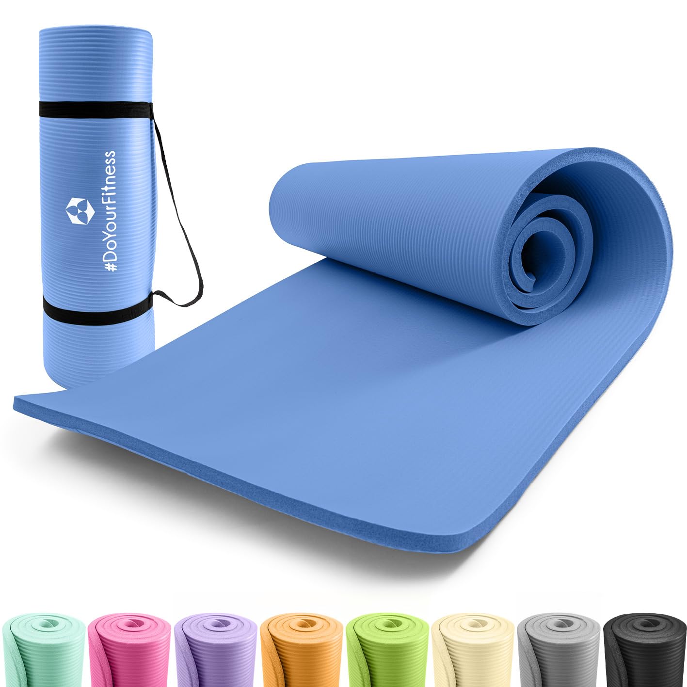 #DoYourFitness Fitnessmatte rutschfest | 183x61cm oder XXL 190x100cm | 0,8-2cm hoch | Gelenkschonende Gymnastikmatte | Yogamatte | Einsteiger und Fortgeschrittene | Indoor/Outdoor geeignet