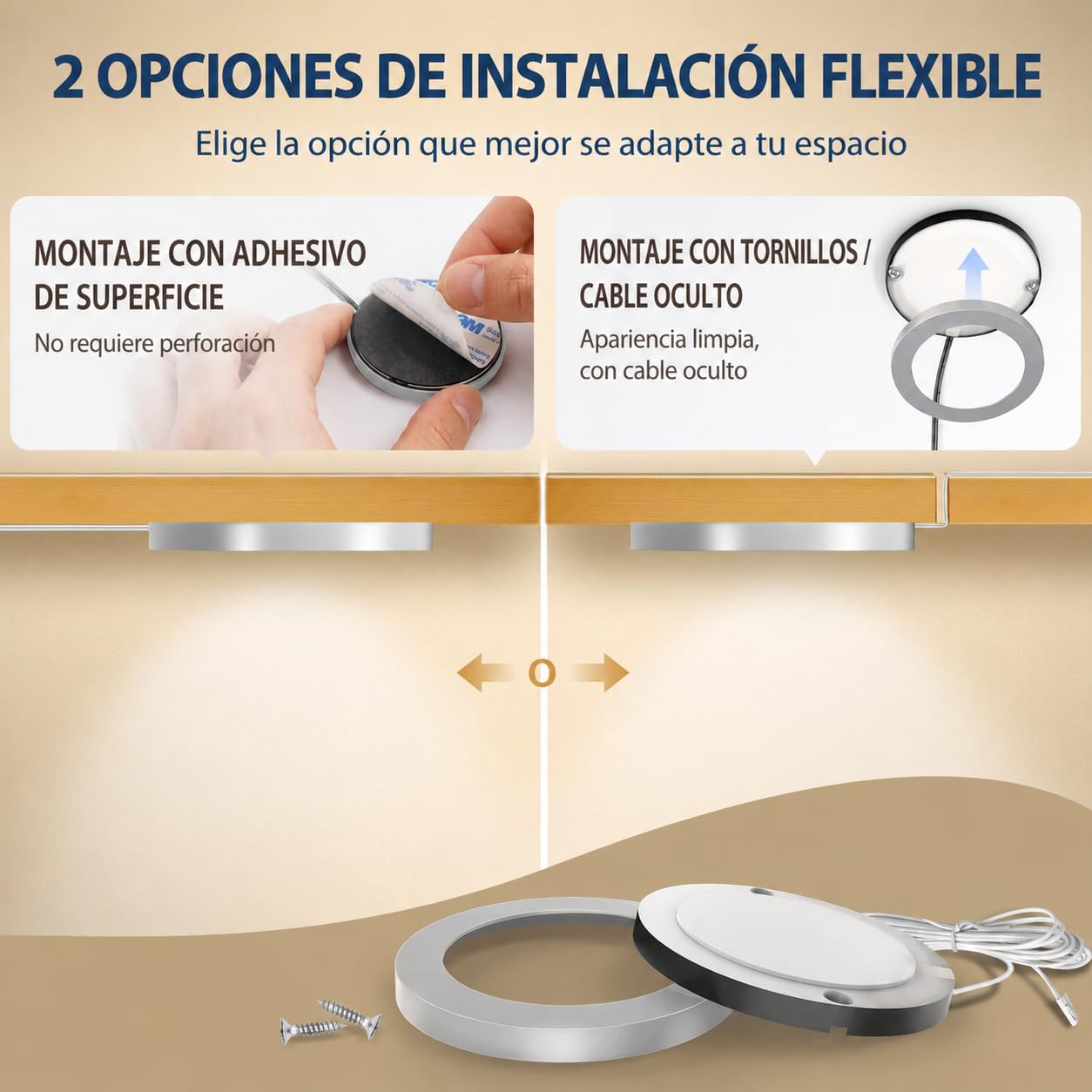 V4light Luci per armadio a LED ultra sottili da 6 mm, con attenuatore tattile, dimmerabili 2700 K – 6500 K, installazione facile da collegare per cucina, armadio e scaffali, 8 confezioni