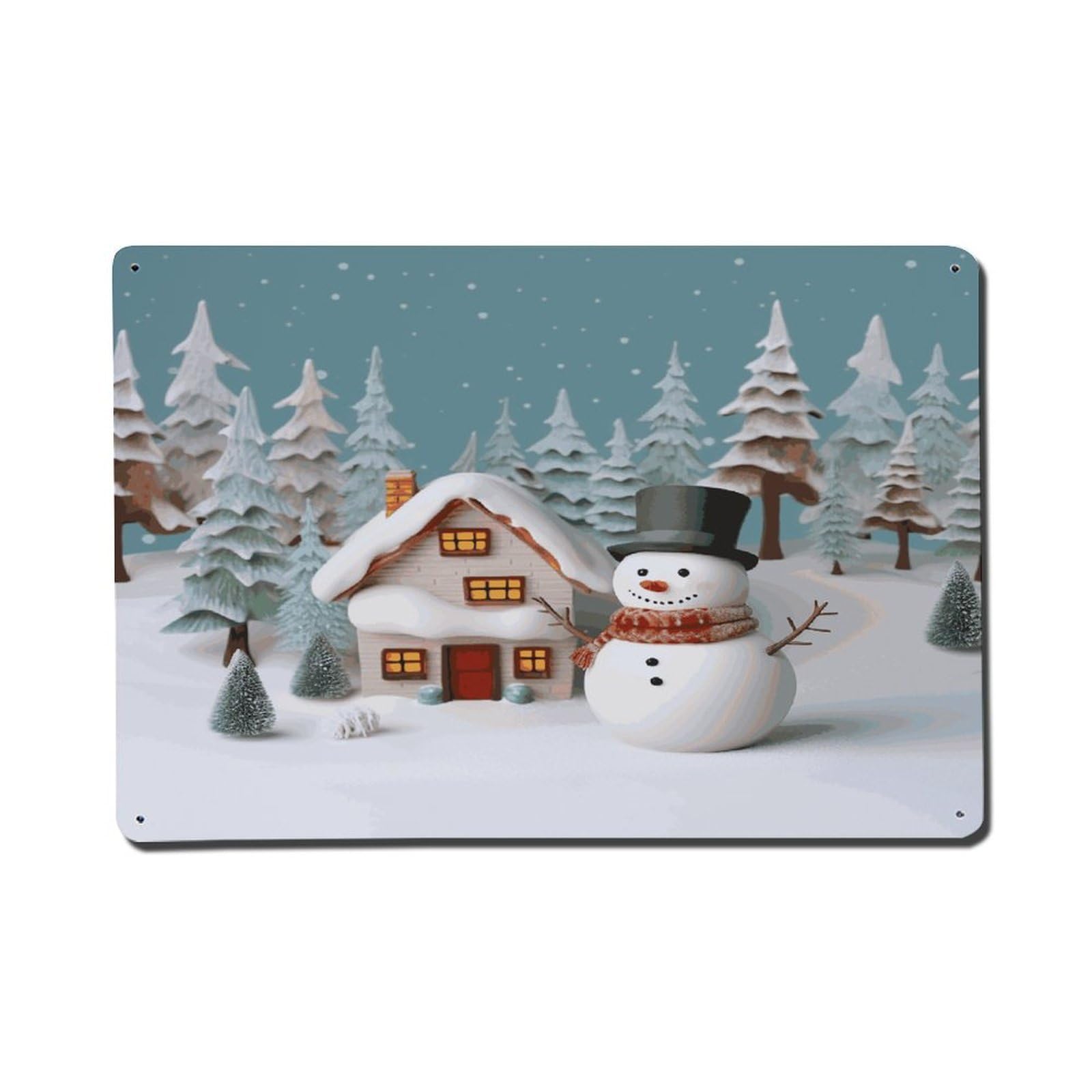Adfgyerh Style Snowman And Village Metal Signs Funny, Aluminum Tin Sign Indoor Outdoor Decor, Vintage Signs For Home Office Kitchen Bar Cafe Garden Farmhouse Wall Decor