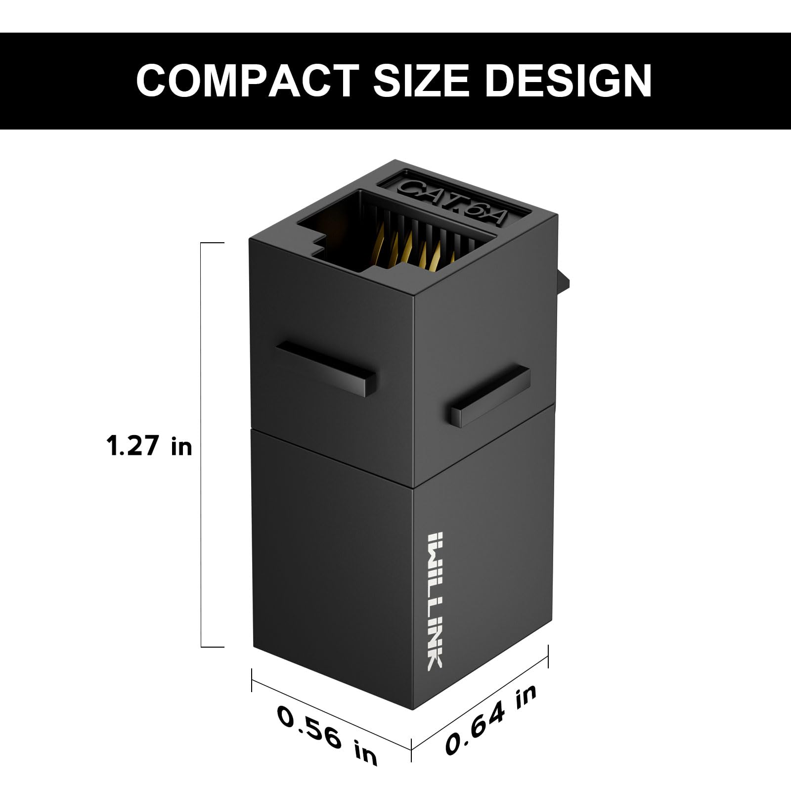 iwillink Lot de 25 coupleurs Keystone RJ45 Cat6A 10 Gbit/s femelle vers femelle Cat6A, adaptateur de coupleur Keystone UTP, coupleur Ethernet, prise Keystone, noir