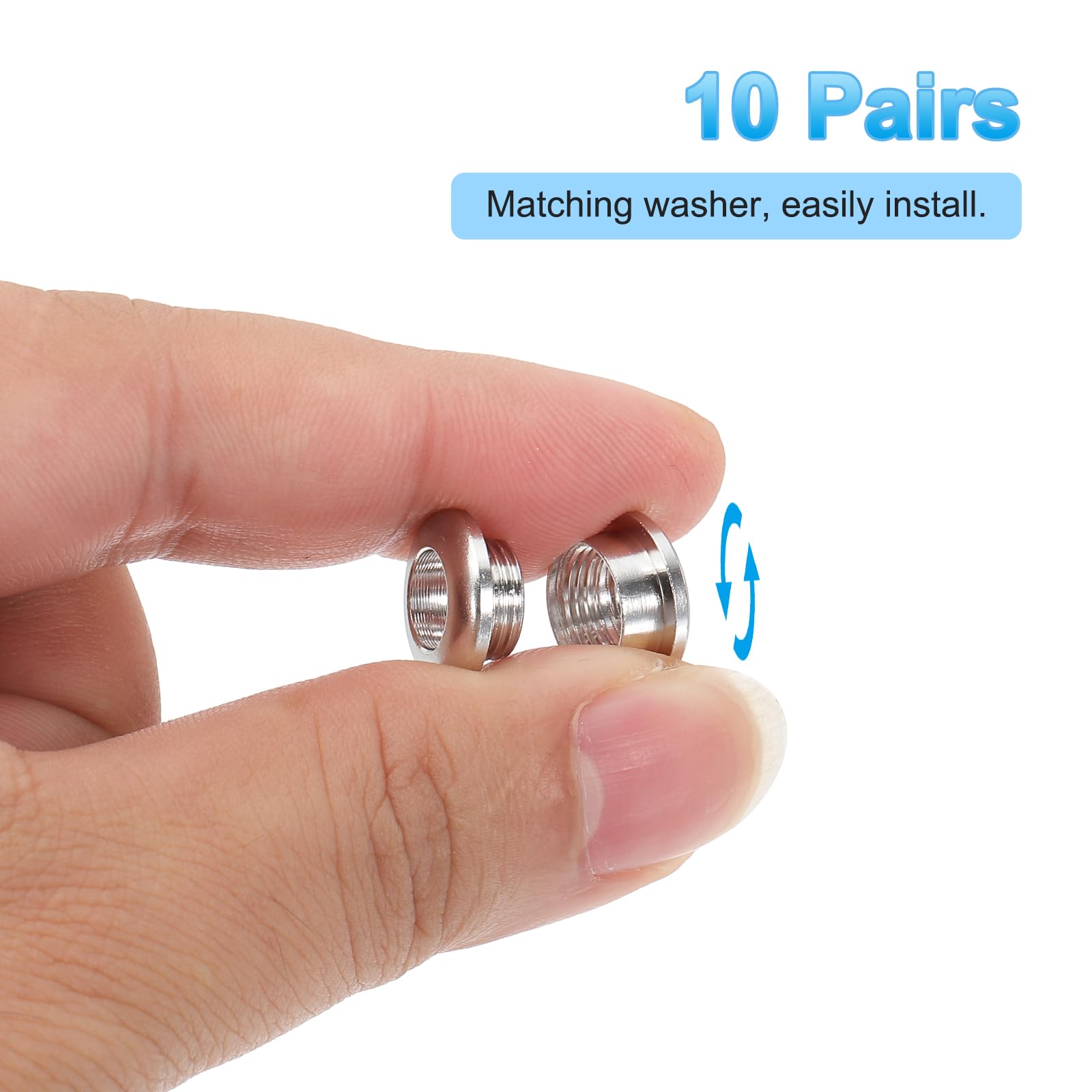 PATIKIL 7mm(2/7 inch) Solid Brass Hole Eyelets - Image 3