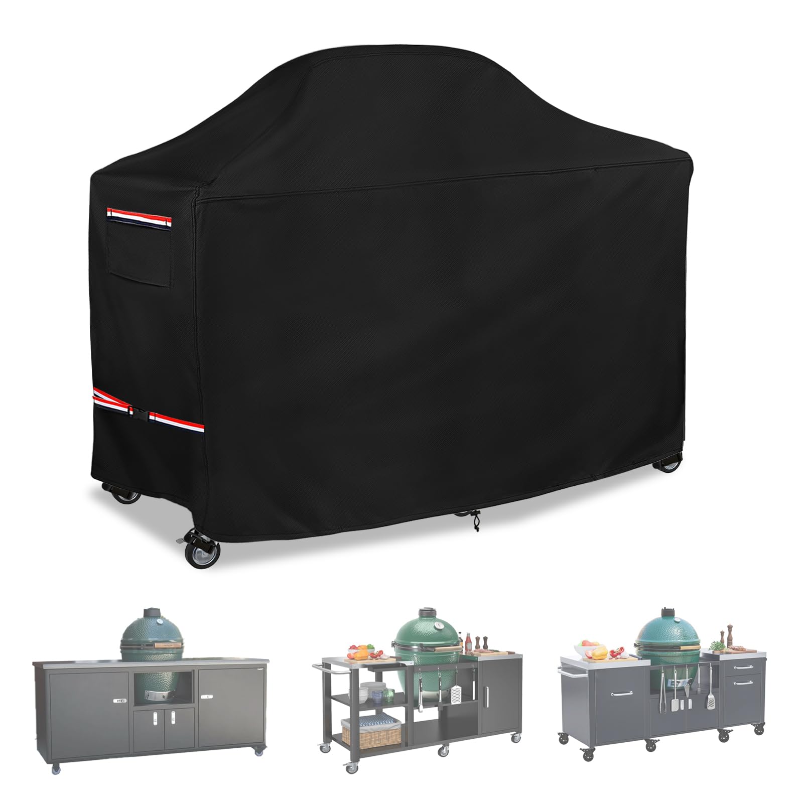 Wavecover Grill Cover for 64 Inch Big Green Egg Grill Table, Waterproof Heavy Duty Outdoor Grill Cover, Kamado Ceramic BBQ Grill Cover, XL Green Egg