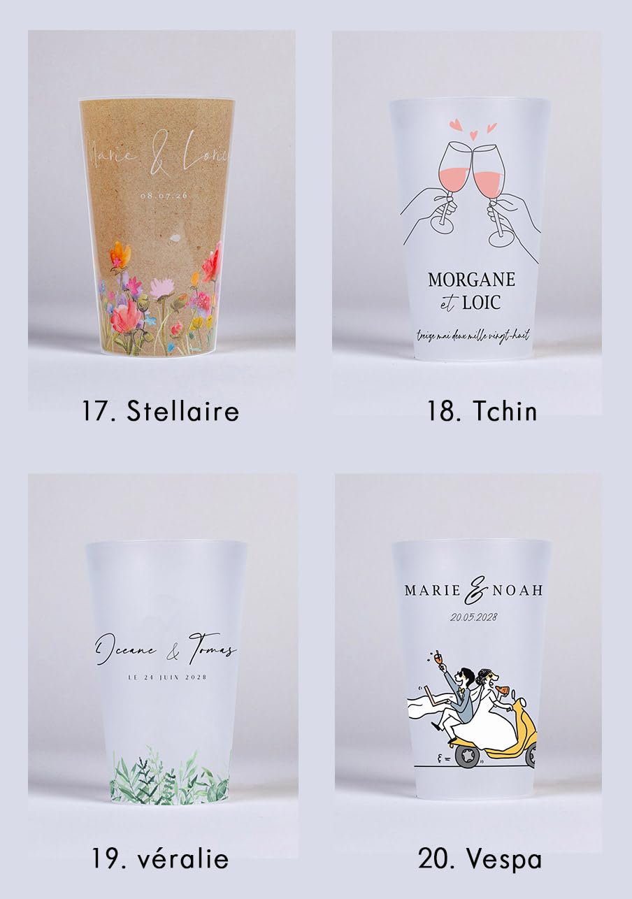 Gobelet Personnalisable pour Mariage - Eco Cup en Plastique (50)