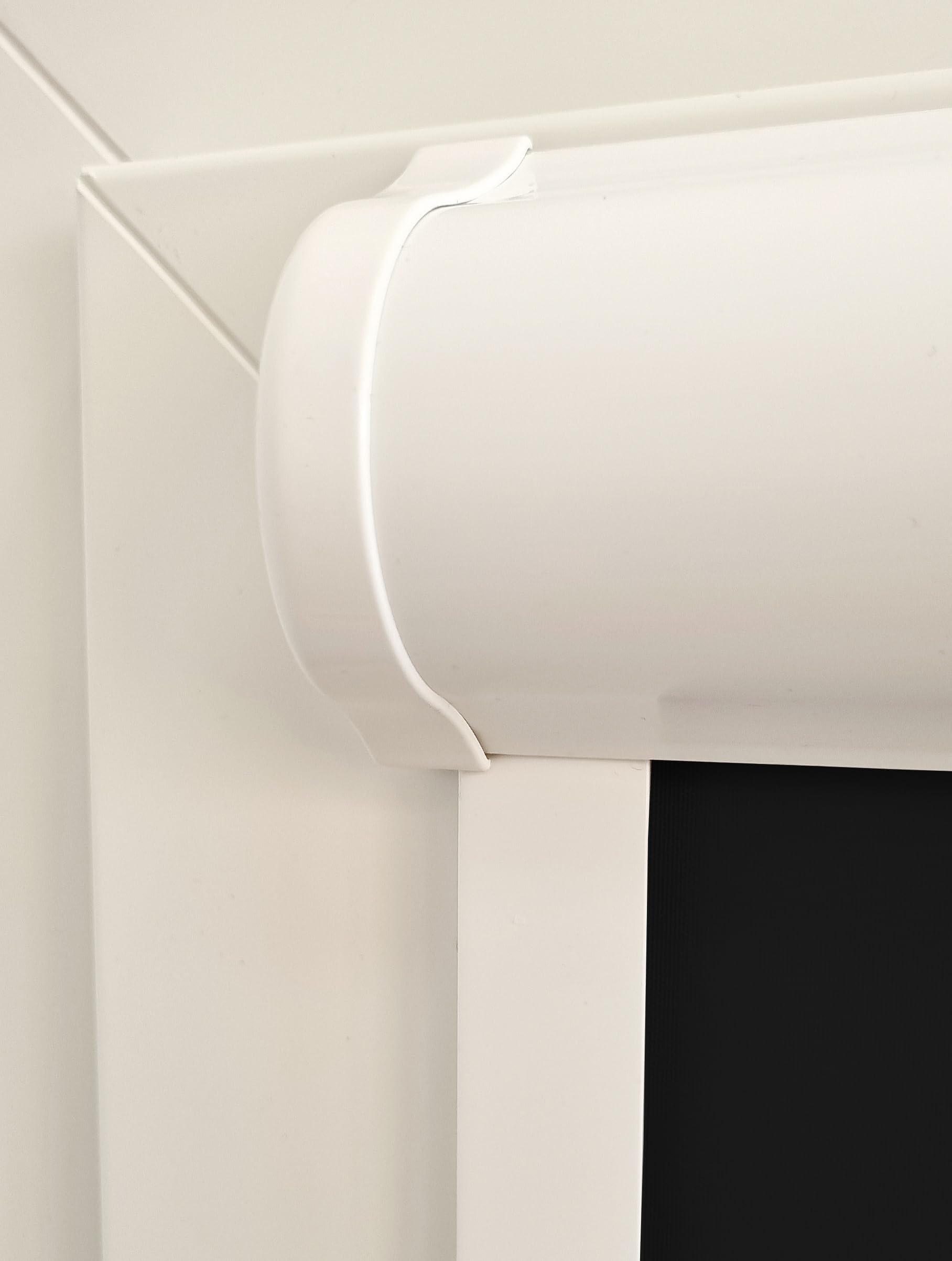 Kassettenrollo Verdunkelungsrollo Thermo Rollo | Fertigung nach Maß | Zum Anschrauben oder Kleben | Für Türen und Fenster | Thermostoff Blackout | Mit Kassette und Führungsschienen | Farbe Schwarz