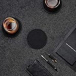 Absorbent Coasters for Drinks with Holder - 6packs, Silicone Coaster with Soft Felt Insert, Black (Coasters with Holder, Black) - Image 5