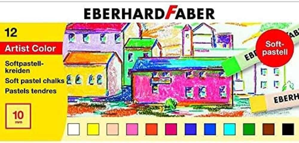 Eberhard Faber 522512 - Artist Color miękkie kredki pastelowe w 12 kolorach, miękko rozmazujące się, w kartonowym etui, do mieszania i rozcierania, do szkoły i na czas wolny