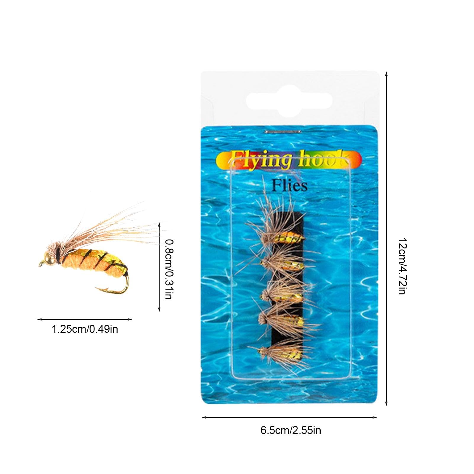 Eupheng - Ganchos De Pesca Con Mosca, Paquete De 100 Unidades, Sin - Foto 9