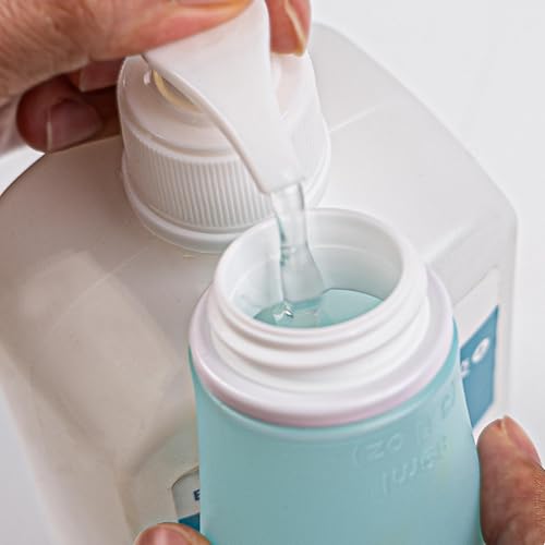 Miniatura 3 de LilyAbeille Botellas de viaje para artículos de tocador a prueba de fugas, paquete de 14 recipientes de silicona de 2 onzas aprobados por la TSA con