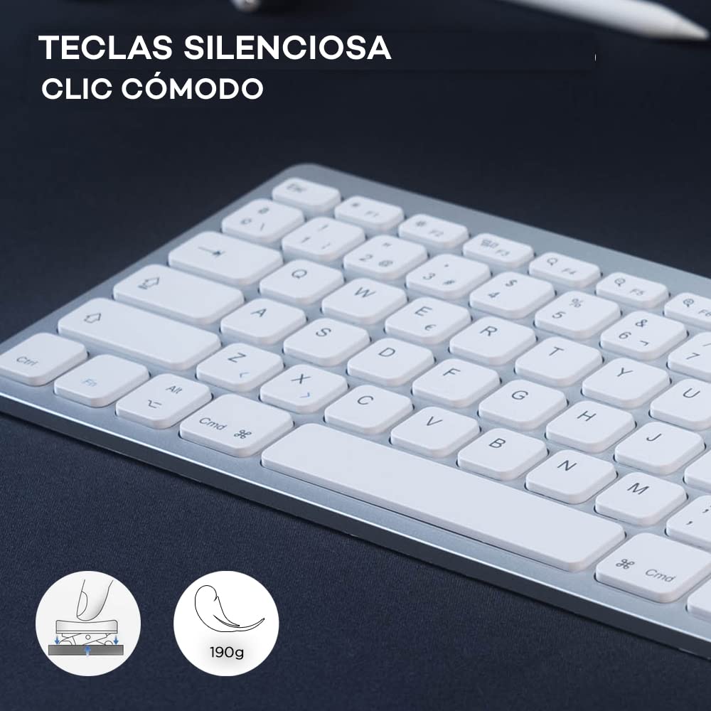 Bluestork - Mini Keyboard, Wireless, Rechargeable, USB-C